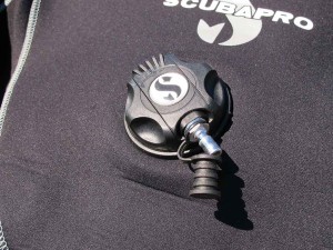 The low pressure valve of a dry suit